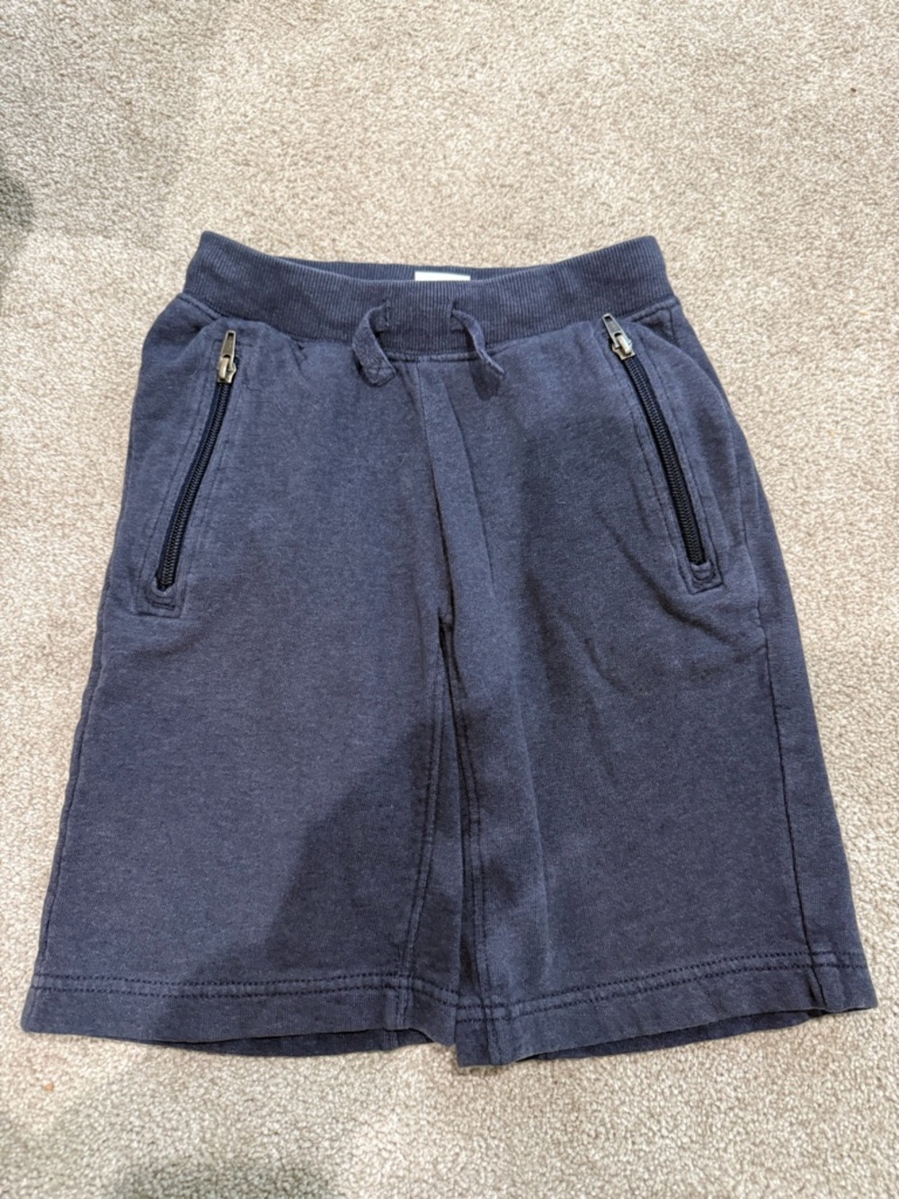 Hanna Andersson Navy Athletic Drawstring Zip-Pocket Shorts